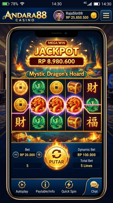 Screenshot antarmuka pengguna andara88 yang menarik dan interaktif.